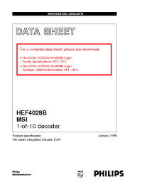 Datasheet HEF4028BF manufacturer Philips