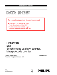 Datasheet HEF4029BP производства Philips
