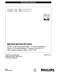 Datasheet P80C554SBBD manufacturer Philips