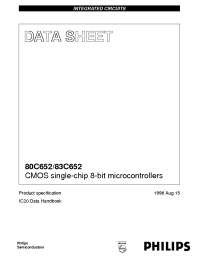 Datasheet P80C652FFA manufacturer Philips