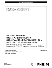 Datasheet P83C51RA+4N производства Philips