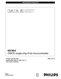 Datasheet P83C654IBP manufacturer Philips