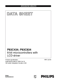 Datasheet P83C834CFP manufacturer Philips