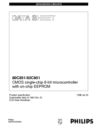 Datasheet P83C851FFA manufacturer Philips