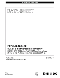 Datasheet P87CL52X2 manufacturer Philips