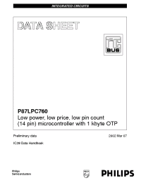 Datasheet P87LPC760BN manufacturer Philips
