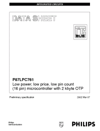 Datasheet P87LPC761BN manufacturer Philips