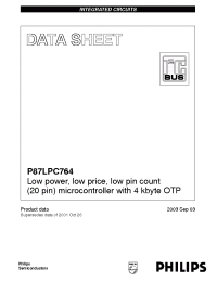 Datasheet P87LPC764 manufacturer Philips