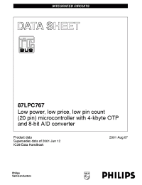 Datasheet P87LPC767HD производства Philips