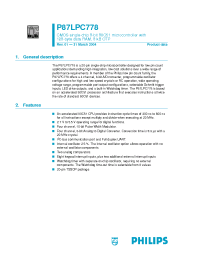 Datasheet P87LPC778 manufacturer Philips