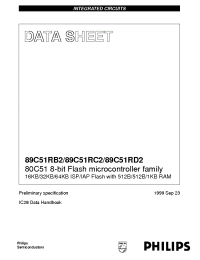 Datasheet P89C51RC2HFB производства Philips