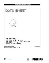 Datasheet PBSS4350T manufacturer Philips