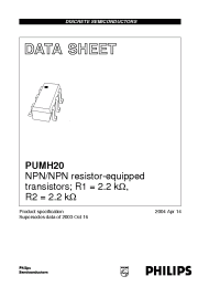 Datasheet PUMH20 manufacturer Philips