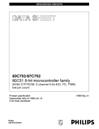 Datasheet S83C752-4N28 manufacturer Philips