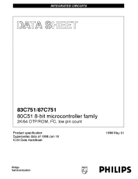Datasheet S87C751-1N24 производства Philips