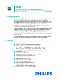 Datasheet SE98TK/1 manufacturer Philips