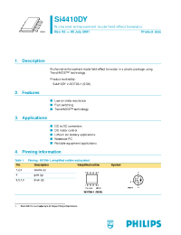 Datasheet SI4410DY manufacturer Philips