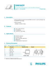 Datasheet SI9936DY manufacturer Philips