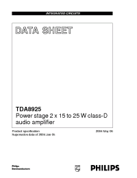 Datasheet TDA8925 manufacturer Philips