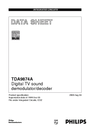Datasheet TDA9874APS/V2 manufacturer Philips