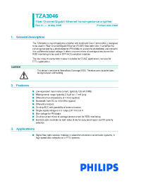 Datasheet TZA3046 manufacturer Philips