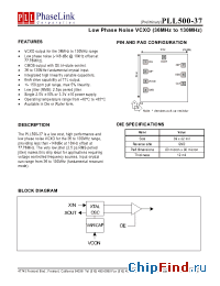 Datasheet P500-37WC manufacturer PhaseLink