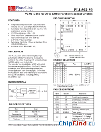 Datasheet P502-50DC manufacturer PhaseLink