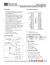 Datasheet PLL205-03 manufacturer PhaseLink