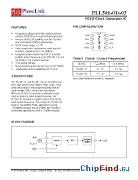 Datasheet PLL501-01 manufacturer PhaseLink