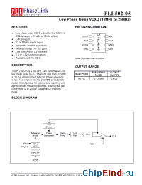 Datasheet PLL502-05SC manufacturer PhaseLink