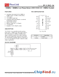 Datasheet PLL502-14SSC manufacturer PhaseLink