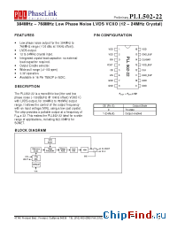 Datasheet PLL502-22SSC manufacturer PhaseLink