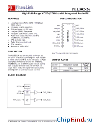 Datasheet PLL502-26SC-R manufacturer PhaseLink