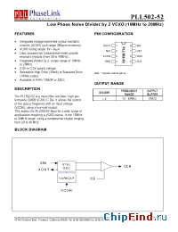 Datasheet PLL502-52HOC manufacturer PhaseLink