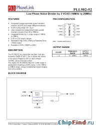Datasheet PLL502-52OC-R manufacturer PhaseLink