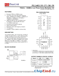 Datasheet PLL602-37QCLR manufacturer PhaseLink