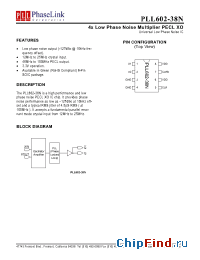 Datasheet PLL602-38NSCL-R manufacturer PhaseLink