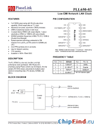 Datasheet PLL650-03 manufacturer PhaseLink