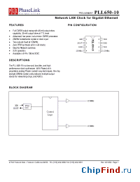 Datasheet PLL650-10SC manufacturer PhaseLink