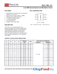Datasheet PLL701-13SC-R manufacturer PhaseLink