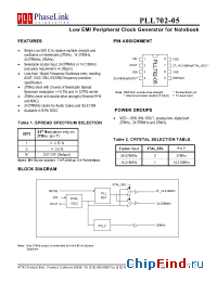 Datasheet PLL702-05 manufacturer PhaseLink