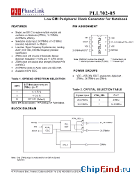 Datasheet PLL702-05SC-R manufacturer PhaseLink