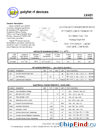 Datasheet LK421 manufacturer Polyfet