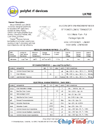 Datasheet LK702 manufacturer Polyfet