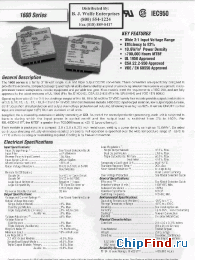 Datasheet 1605/12T12 manufacturer Power-One