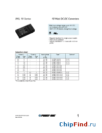 Datasheet 24IML10-15-15-3 manufacturer Power-One