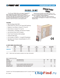 Datasheet CPA250 manufacturer Power-One