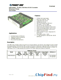 Datasheet HWD075DGE-A manufacturer Power-One