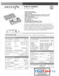 Datasheet SNX15-48D3V3-2V5 manufacturer Power-One
