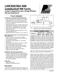 Datasheet LNK302G manufacturer Power Integrations